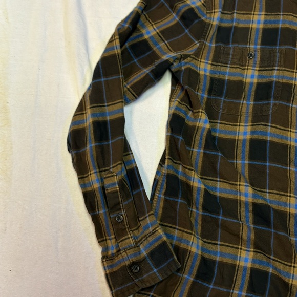 Vans Men’s Flannel Shirt Plaid Brown/Blue Size Medium - Picture 4 of 6